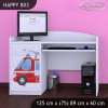 Psací stůl Happy B03 - hasičské auto (Barva bílá)