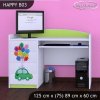 Psací stůl Happy B03 - zelené auto s balónky (Barva bílá)