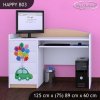 Psací stůl Happy B03 - zelené auto s balónky (Barva bílá)