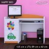 Psací stůl Happy B03 - zelené auto s balónky (Barva bílá)