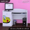Psací stůl Happy B03 - žluté auto (Barva bílá)