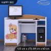 Psací stůl Happy B02 - medvídek s mašlí (Barva bílá)