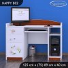 Psací stůl Happy B02 - medvídek s kyticí (Barva bílá)