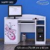 Psací stůl Happy B02 - motýlek (Barva bílá)