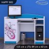 Psací stůl Happy B02 - motýlek (Barva bílá)