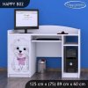 Psací stůl Happy B02 - pejsek s mašlí (Barva bílá)