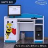 Psací stůl Happy B02 - včelka se srdcem (Barva bílá)