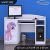 Psací stůl Happy B02 - růžový pony (Barva bílá)