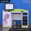 Psací stůl Happy B02 - růžový pony (Barva bílá)