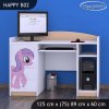 Psací stůl Happy B02 - růžový pony (Barva bílá)