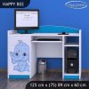 Psací stůl Happy B02 - růžový a modrý slon (Barva bílá)