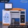 Psací stůl Happy B02 - růžový a modrý slon (Barva bílá)