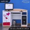 Psací stůl Happy B02 - srdíčka (Barva bílá)