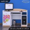 Psací stůl Happy B02 - srdce z květů (Barva bílá)