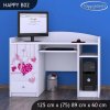 Psací stůl Happy B02 - padající srdce (Barva bílá)
