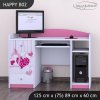 Psací stůl Happy B02 - padající srdce (Barva bílá)