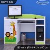 Psací stůl Happy B02 - veselý zvěřinec (Barva bílá)