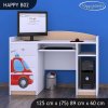 Psací stůl Happy B02 - hasičské auto (Barva bílá)