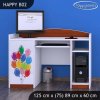 Psací stůl Happy B02 - zelené auto s balónky (Barva bílá)