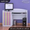 Psací stůl Happy B04 - barevné pásky (Barva bílá)
