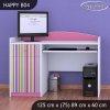 Psací stůl Happy B04 - barevné pásky (Barva bílá)