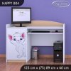 Psací stůl Happy B04 - bílá kočička (Barva bílá)