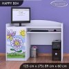 Psací stůl Happy B04 - motýl s květinou (Barva bílá)