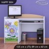 Psací stůl Happy B04 - motýl s květinou (Barva bílá)