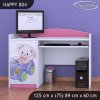 Psací stůl Happy B04 - medvídek v autě (Barva bílá)