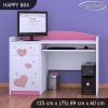 Psací stůl Happy B04 - medvídek se srdcem (Barva bílá)