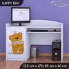Psací stůl Happy B04 - medvídek s kyticí (Barva bílá)