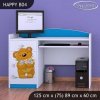 Psací stůl Happy B04 - medvídek s kyticí (Barva bílá)