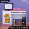 Psací stůl Happy B04 - medvídek s kyticí (Barva bílá)