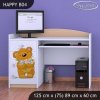 Psací stůl Happy B04 - medvídek s kyticí (Barva bílá)
