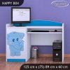 Psací stůl Happy B04 - modrý slon (Barva bílá)