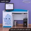 Psací stůl Happy B04 - růžový a modrý slon (Barva bílá)