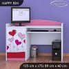 Psací stůl Happy B04 - srdíčka (Barva bílá)