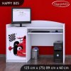 Psací stůl Happy B05 - auto s vlajkou (Barva bílá)