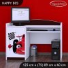 Psací stůl Happy B05 - auto s vlajkou (Barva bílá)