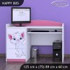 Psací stůl Happy B05 - bílá kočička (Barva bílá)