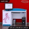Psací stůl Happy B05 - princezna a jednorožec (Barva bílá)