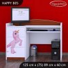 Psací stůl Happy B05 - princezna a jednorožec (Barva bílá)