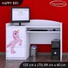 Psací stůl Happy B05 - princezna a jednorožec (Barva bílá)