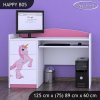 Psací stůl Happy B05 - princezna a jednorožec (Barva bílá)