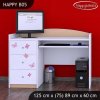 Psací stůl Happy B05 - víla s motýlkami (Barva bílá)
