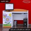 Psací stůl Happy B05 - motýl s květinou (Barva bílá)