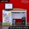 Psací stůl Happy B05 - motýl s květinou (Barva bílá)