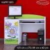 Psací stůl Happy B05 - motýl s květinou (Barva bílá)