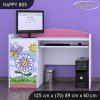 Psací stůl Happy B05 - motýl s květinou (Barva bílá)