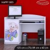 Psací stůl Happy B05 - medvídek v autě (Barva bílá)